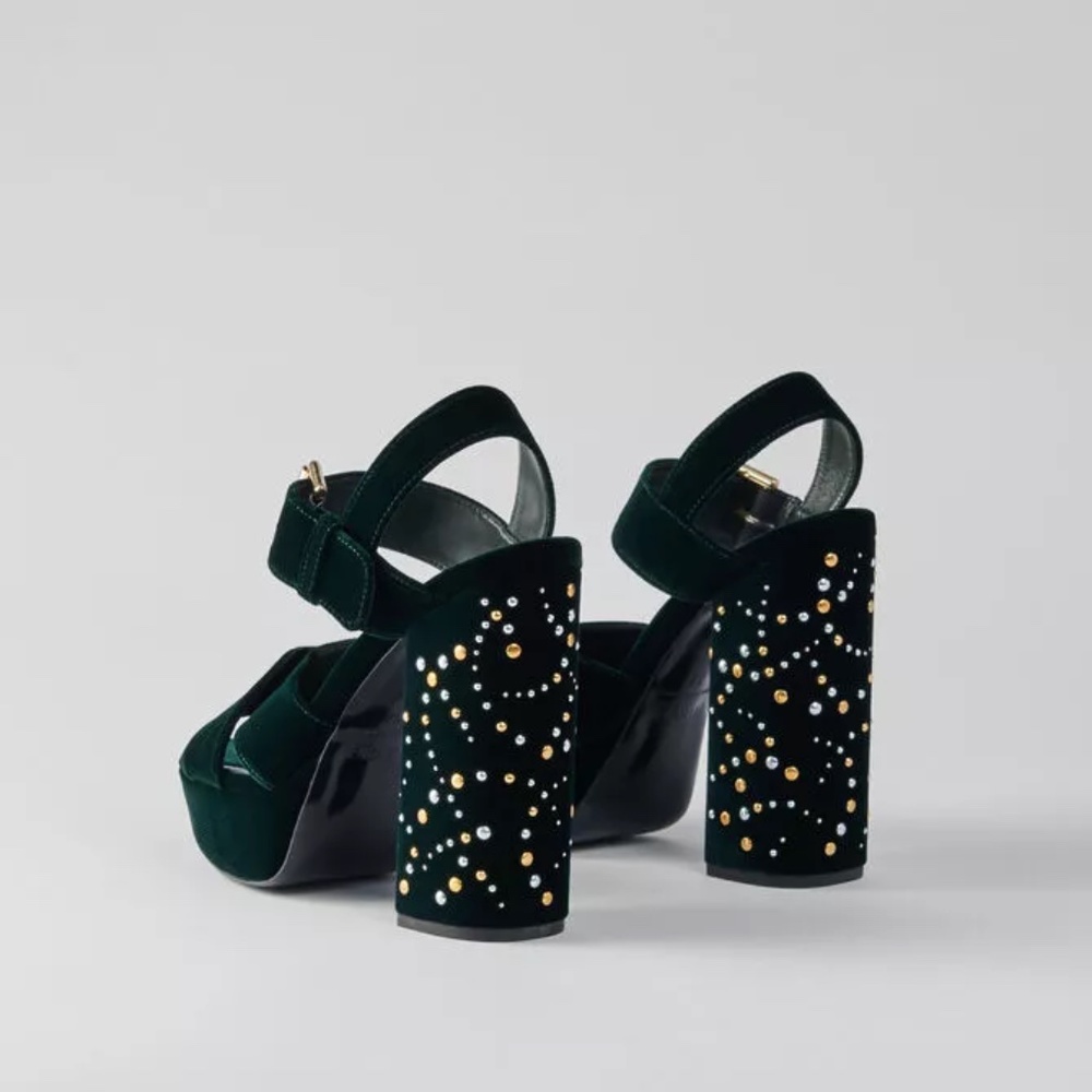 Maje Velvet Platform Sandals